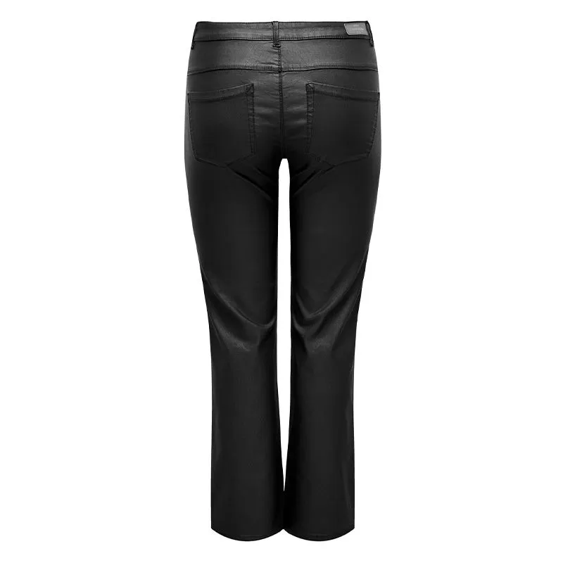 Pantalon en simili cuir noir droit Femme ONLY CARMAKOMA à prix 