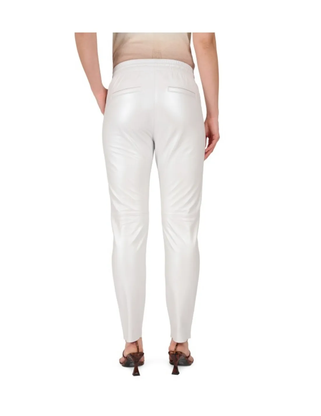 Pantalon jogpant en cuir Oakwood Gift Metal Ref 60959 Blanc