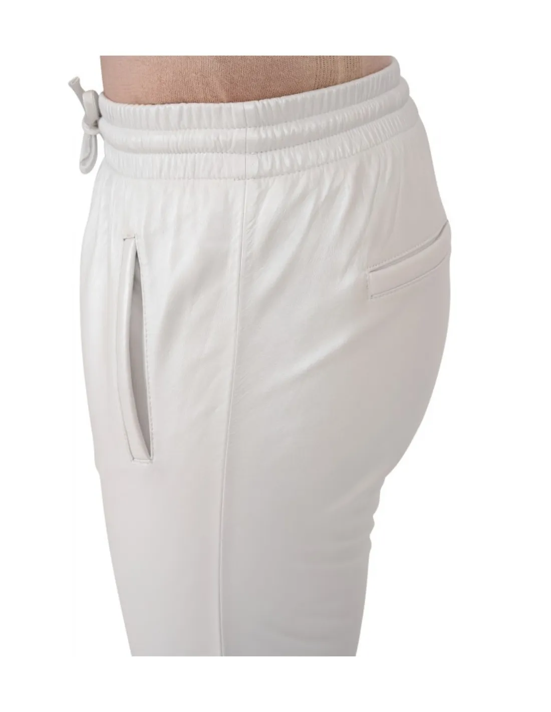 Pantalon jogpant en cuir Oakwood Gift Metal Ref 60959 Blanc