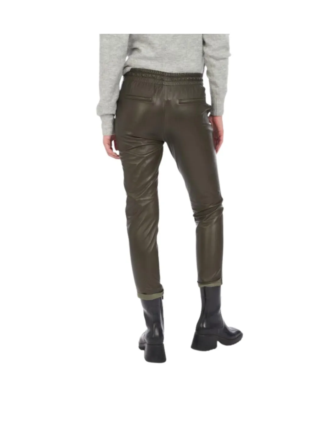 Pantalon jogpant en cuir Oakwood Gift Ref 50426 kaki fonce