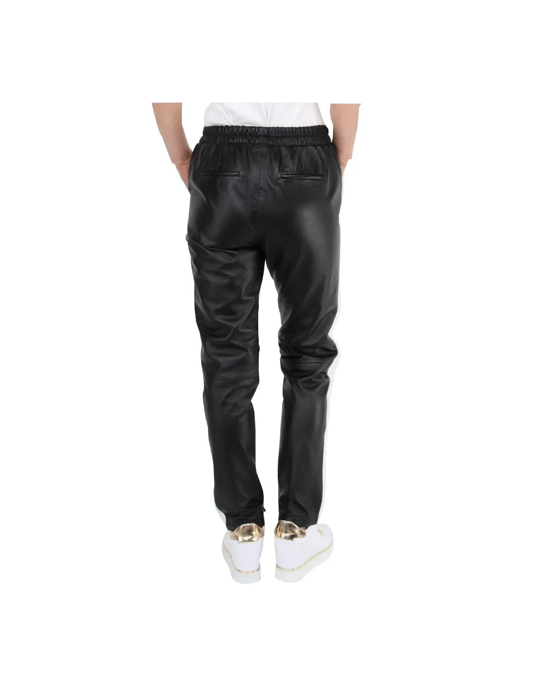 Pantalon Oakwood Bella en cuir ref_cco45537 Noir