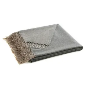 Plaid uni laine vierge mérinos Katmandou Blanc Des Vosges - Gris Anthracite | 3 Suisses