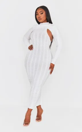 Plus Robe longue blanche déchirée découpée