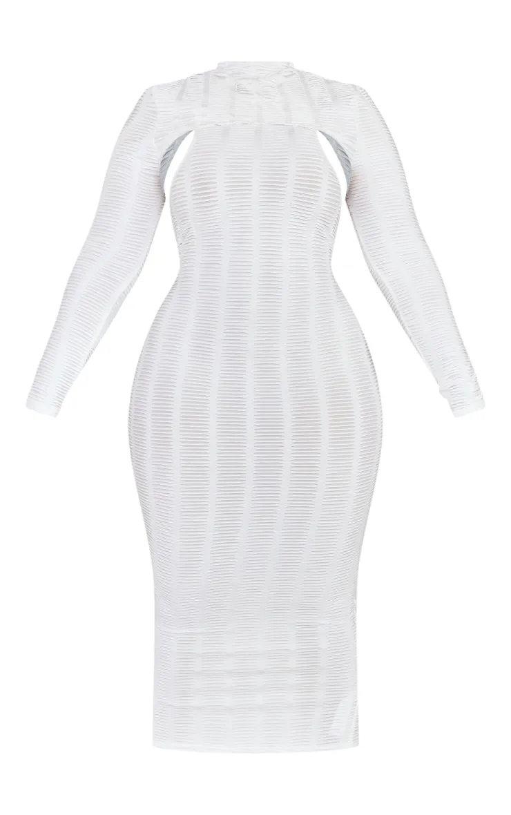 Plus Robe longue blanche déchirée découpée