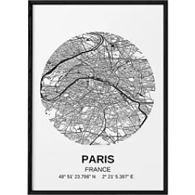 POSTER CARTE PARIS