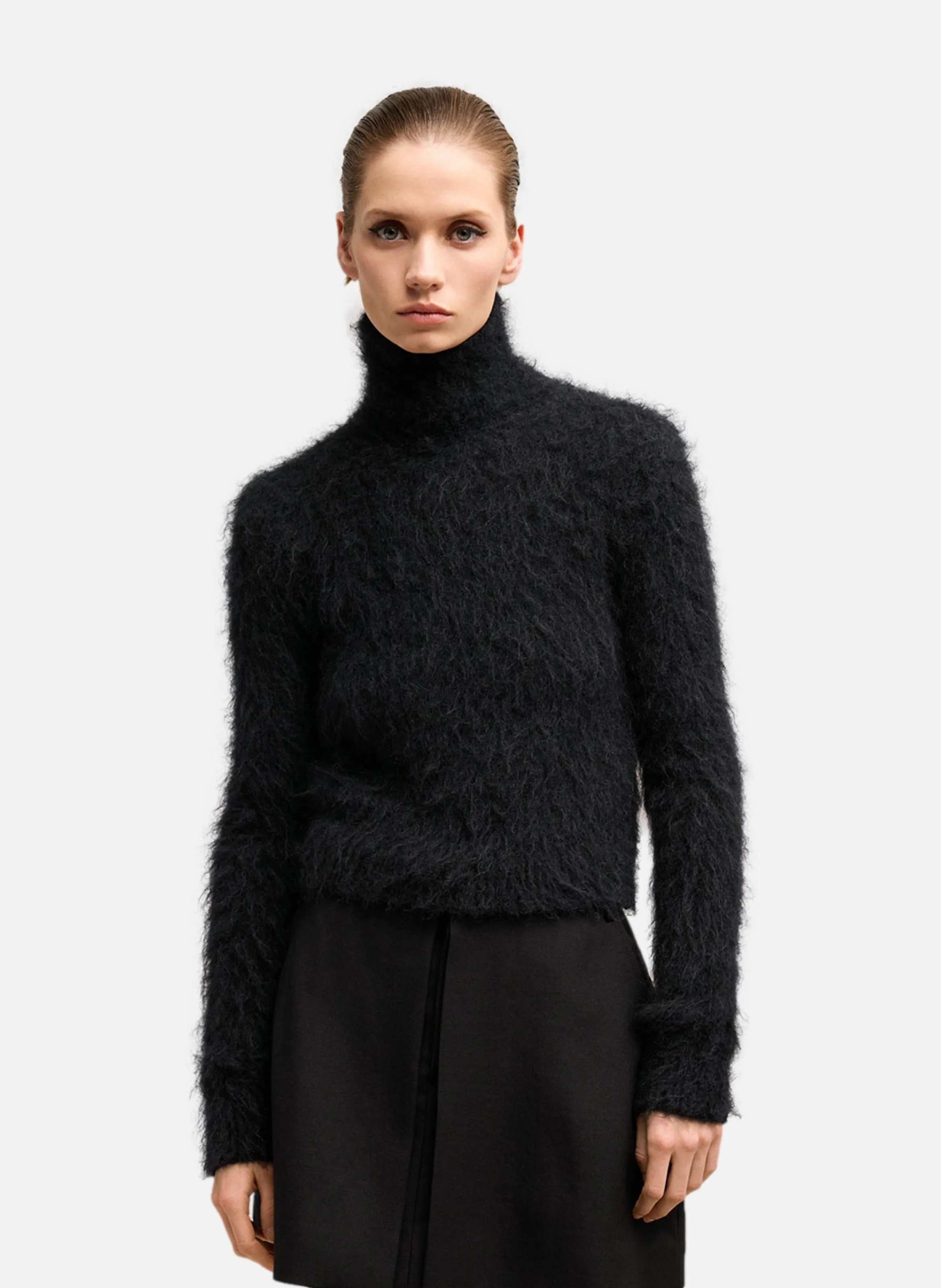 PULL EN ALPAGA MOHAIR BROSSé - AMI PARIS pour FEMME | Printemps