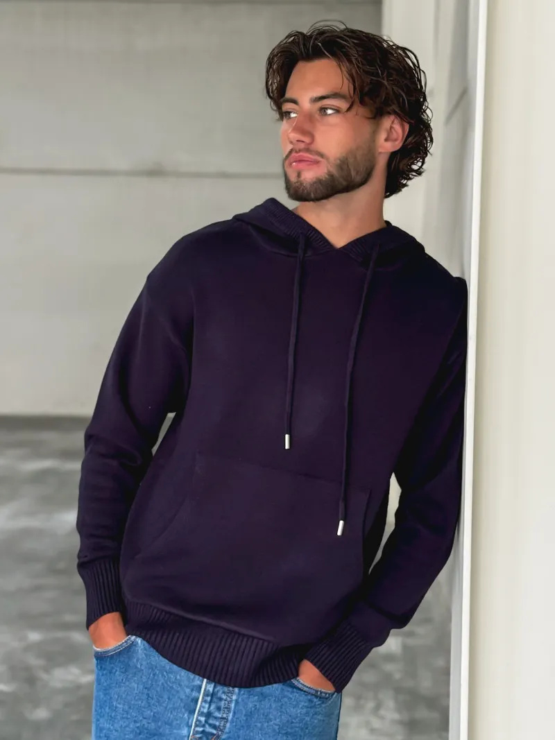 Pull à capuche Arthur - Bleu Marine