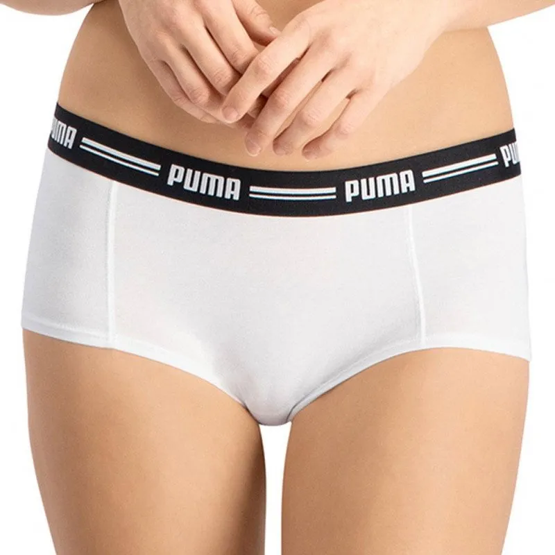 PUMA Lot de 2 Boxers Femme Coton ICONIC Blanc