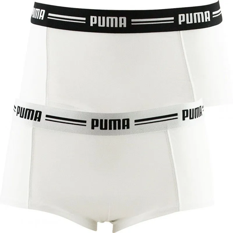 PUMA Lot de 2 Boxers Femme Coton ICONIC Blanc