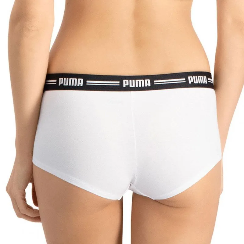 PUMA Lot de 2 Boxers Femme Coton ICONIC Blanc