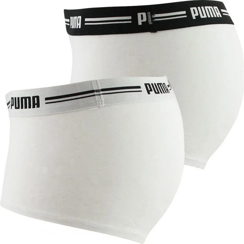 PUMA Lot de 2 Boxers Femme Coton ICONIC Blanc