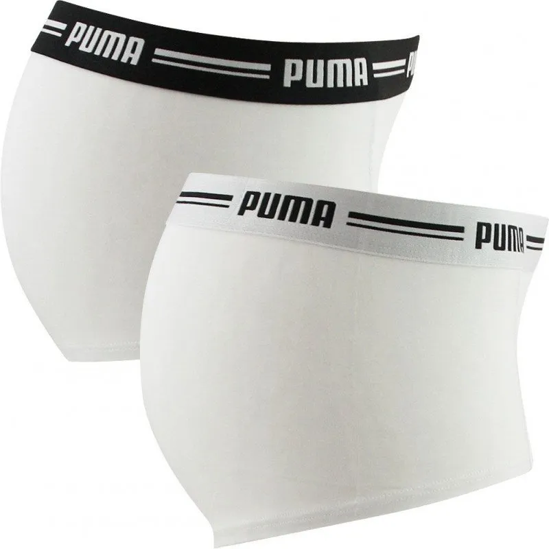 PUMA Lot de 2 Boxers Femme Coton ICONIC Blanc