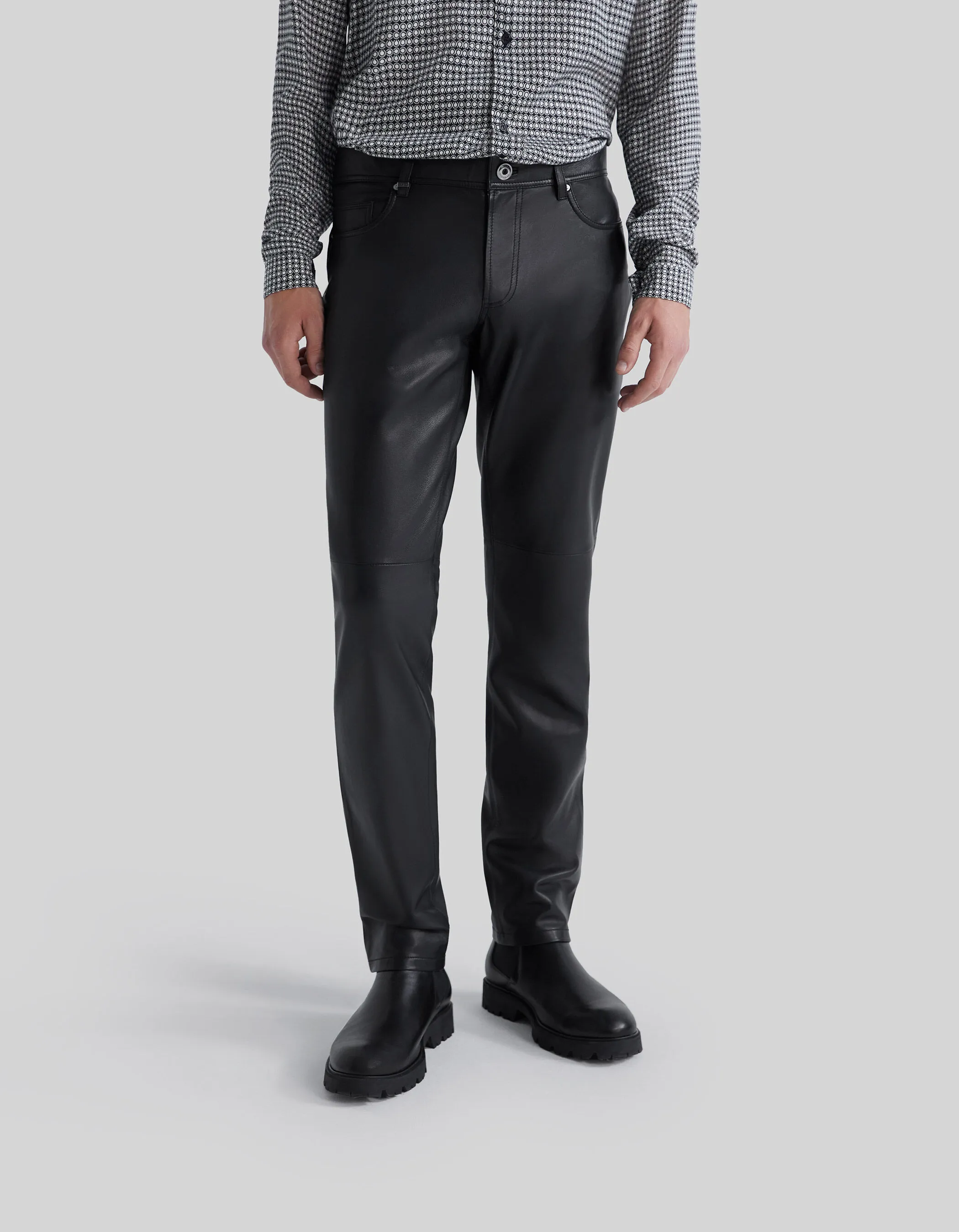 Pure Edition - Pantalon SLIM noir cuir Chrome free Homme