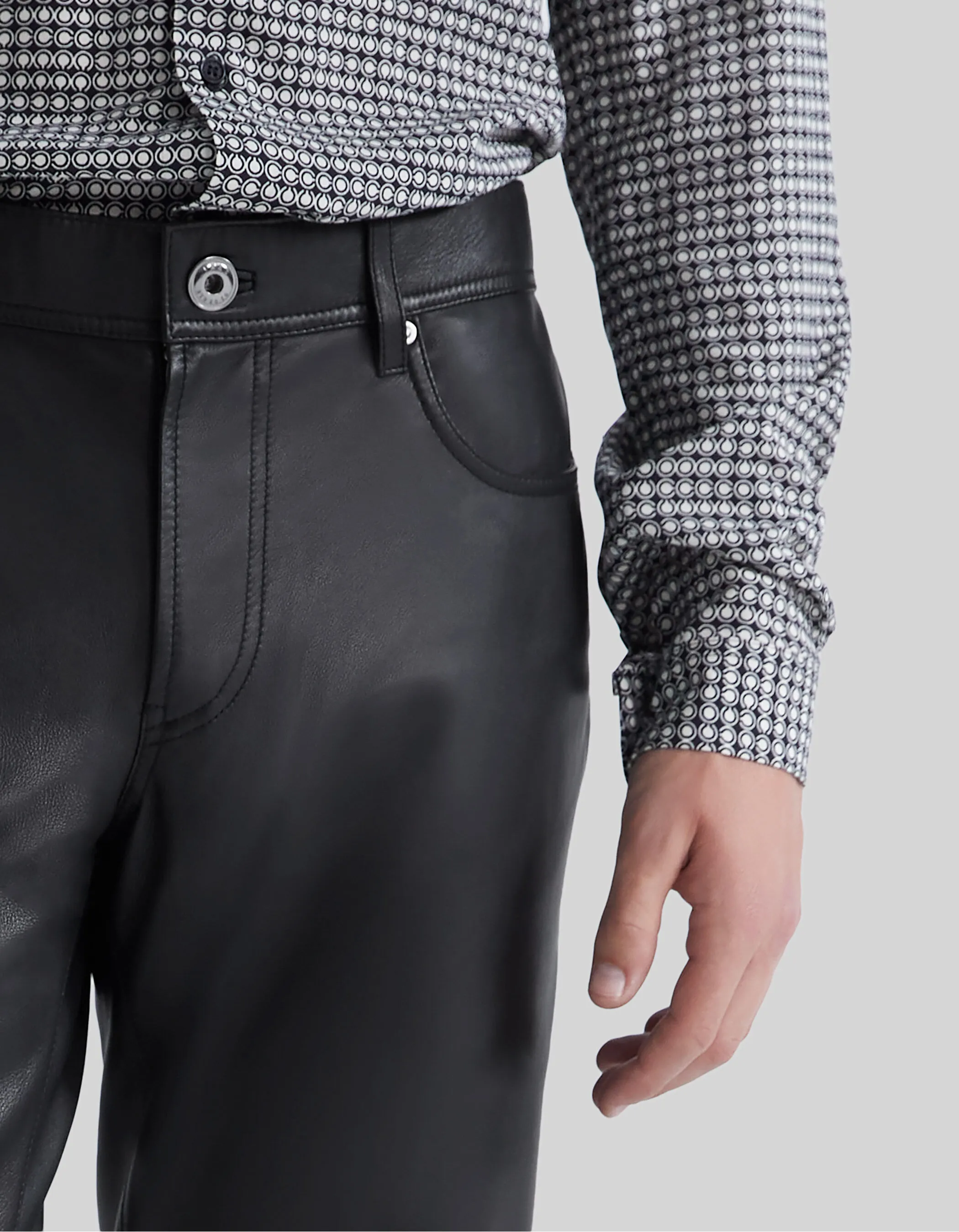 Pure Edition - Pantalon SLIM noir cuir Chrome free Homme