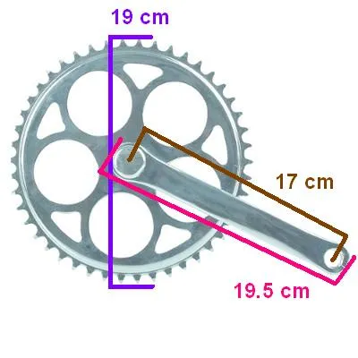 Pédalier de vélo mono-vitesse 46 dents vintage pour axe carré