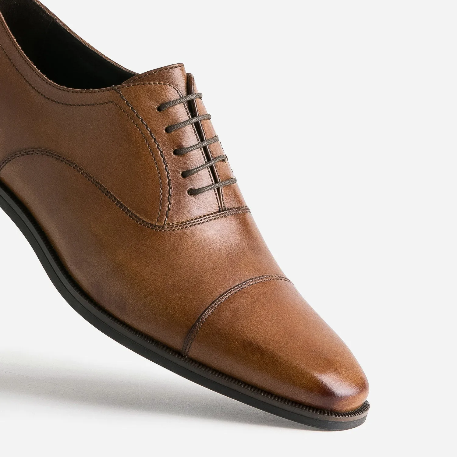 Richelieu cognac en cuir - Chaussures de ville Homme | ERAM