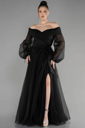 Robe De Fiançaille Longue Noir ABU1468