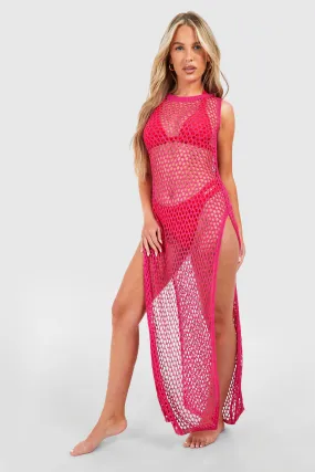 Robe longue de plage en crochet