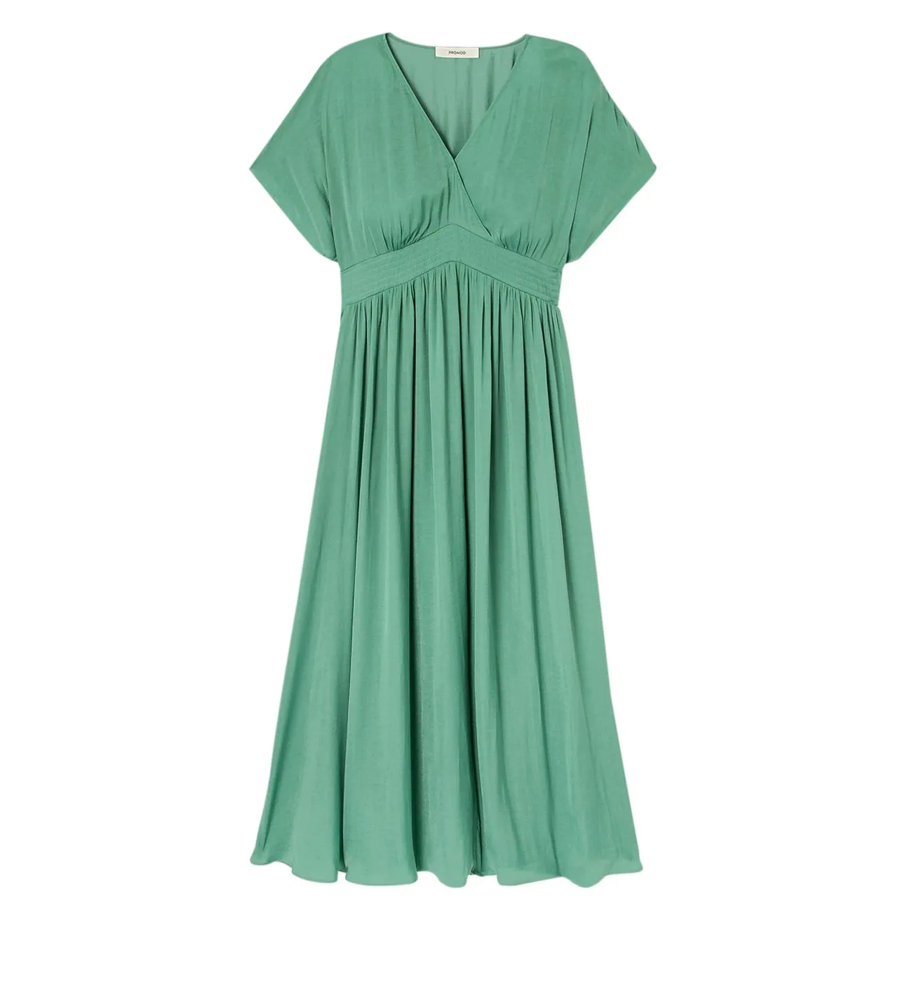 Robe longue en satin Femme - Turquoise