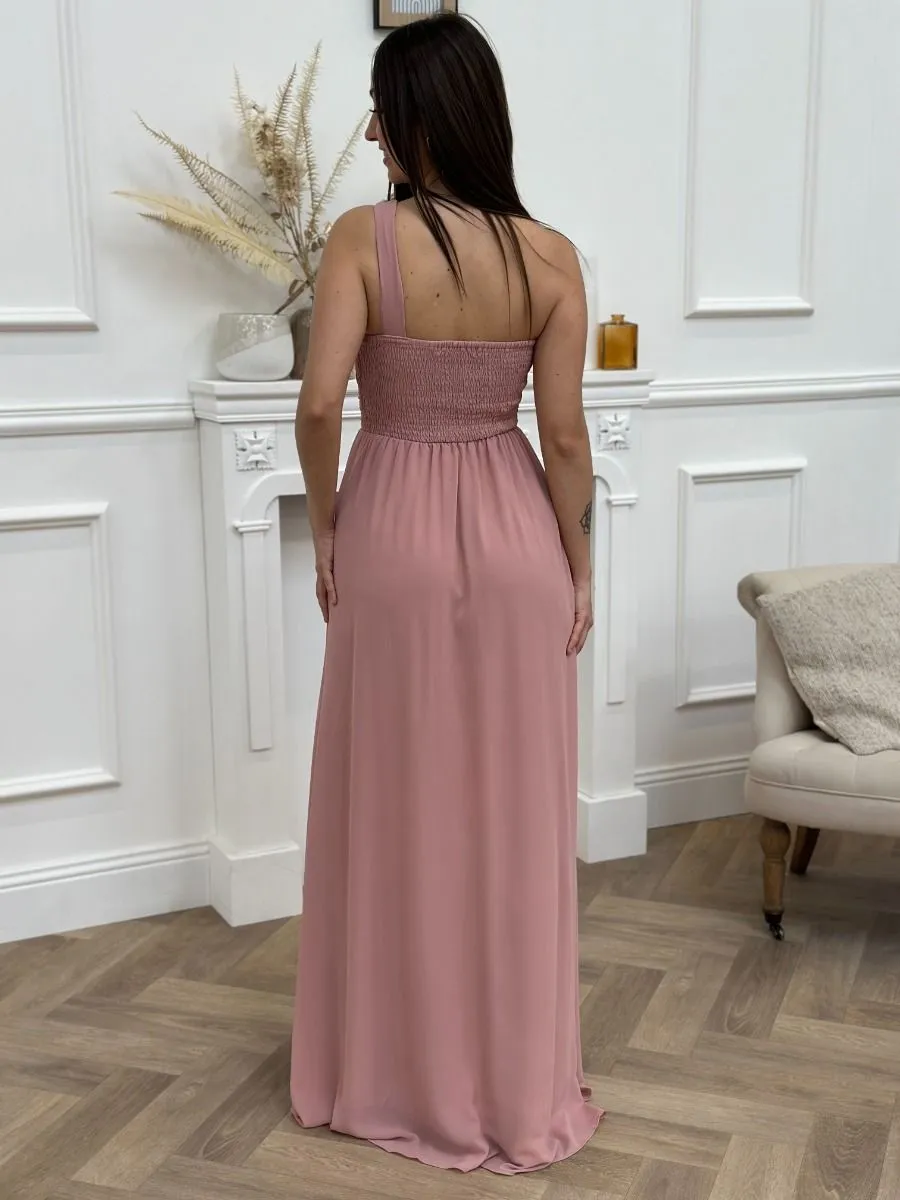 Robe longue Maëlys Vieux Rose