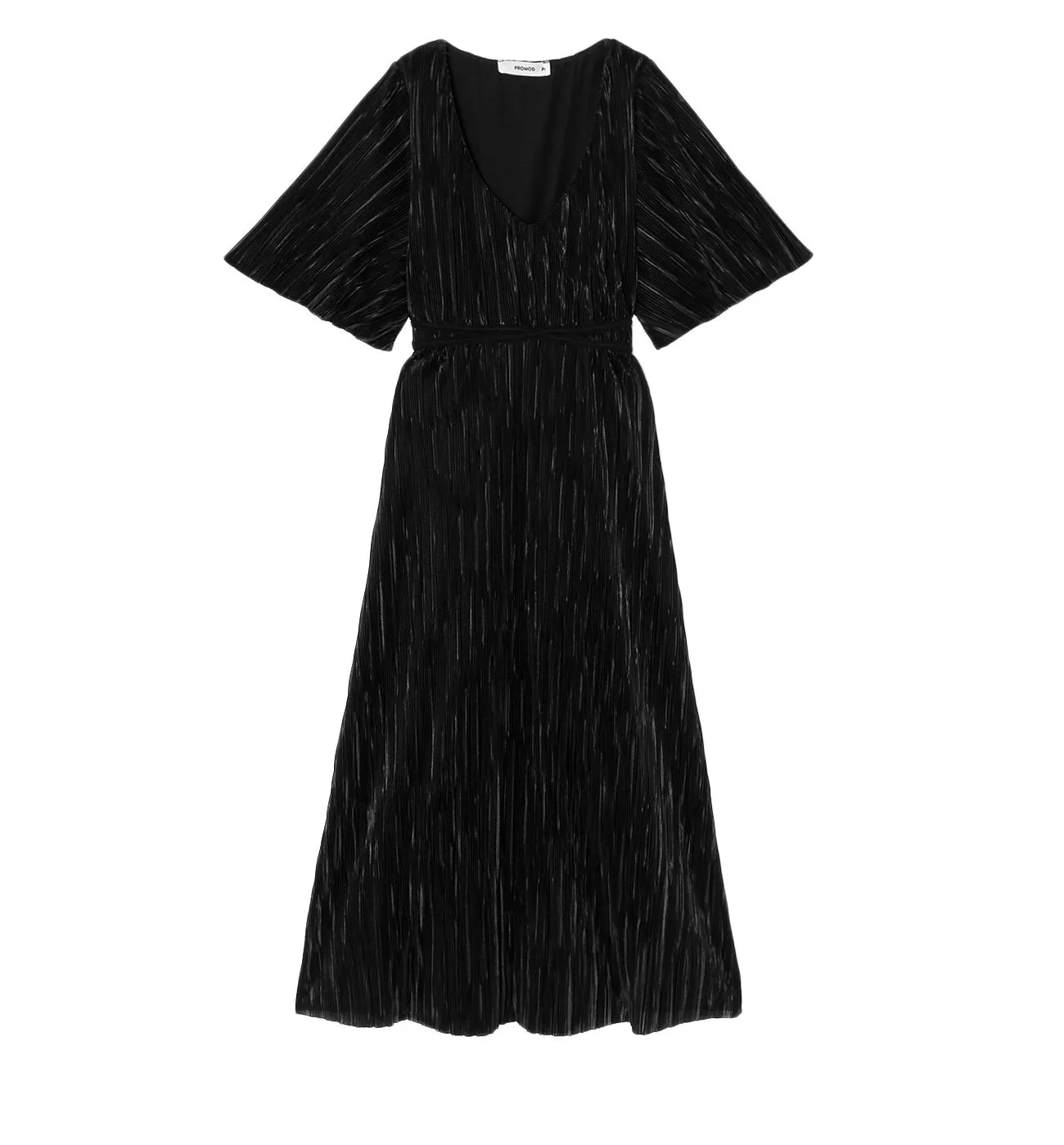 Robe longue plissée Femme - Noir