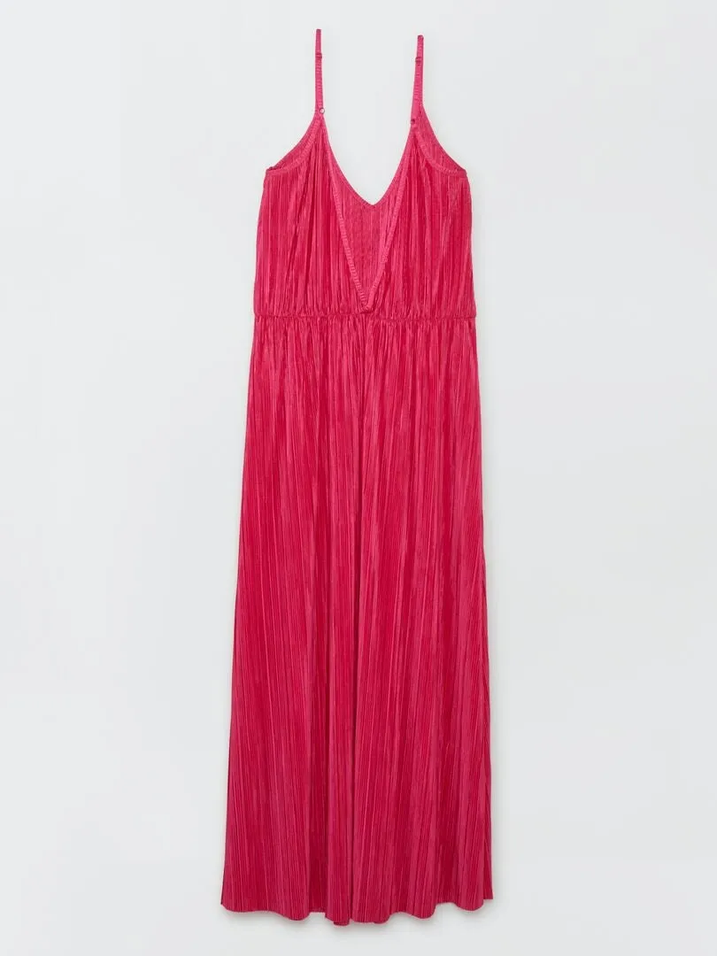 Robe longue plissée 'JDY' - Fuchsia