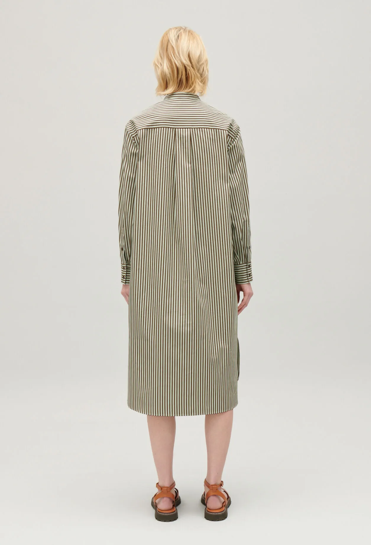 Robe longue rayures verte | Claudie FR