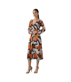 Robe mi-longue femme orange Principles