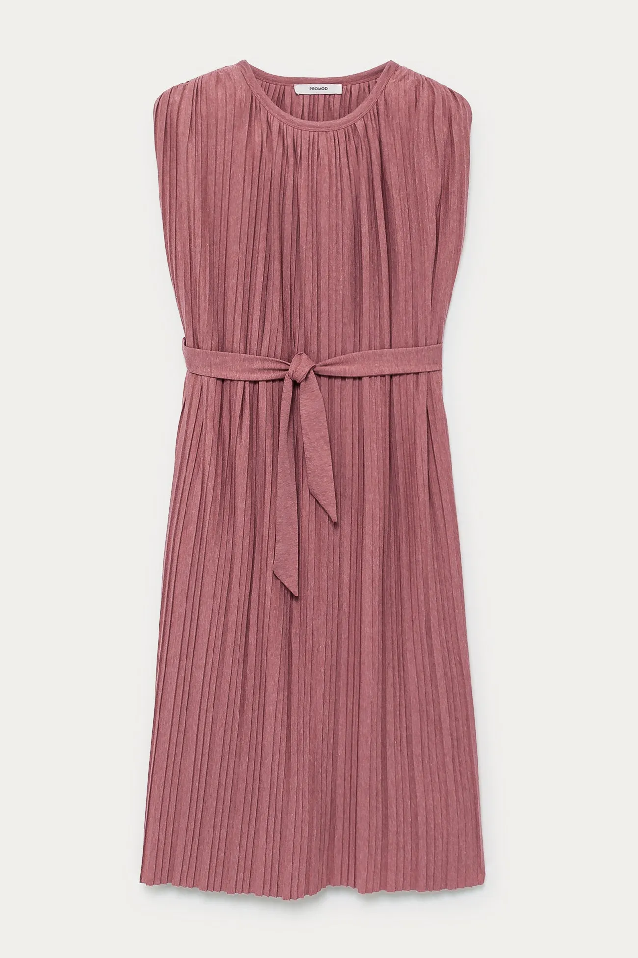 Robe mi-longue plissée Femme - Rose