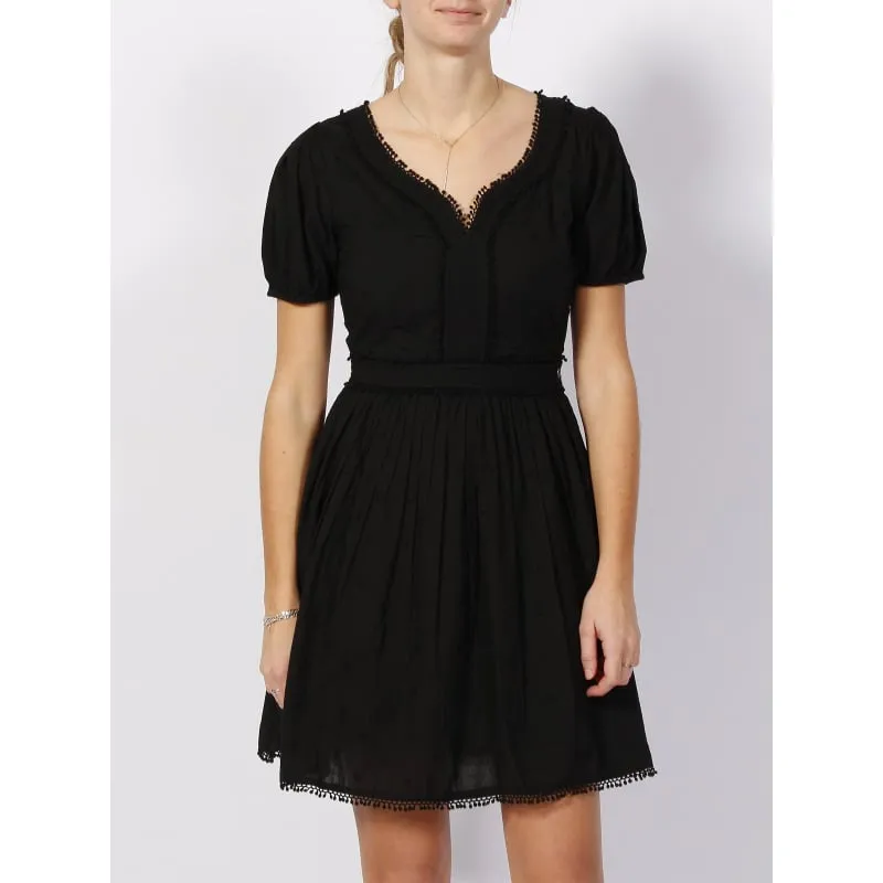 Robe midi plissée erynn noir femme - Guess | wimod