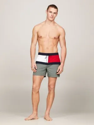 Short de bain mi-long Hilfiger Flag | Vert | Tommy Hilfiger