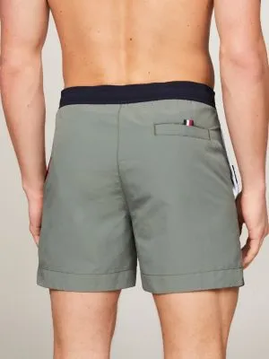 Short de bain mi-long Hilfiger Flag | Vert | Tommy Hilfiger