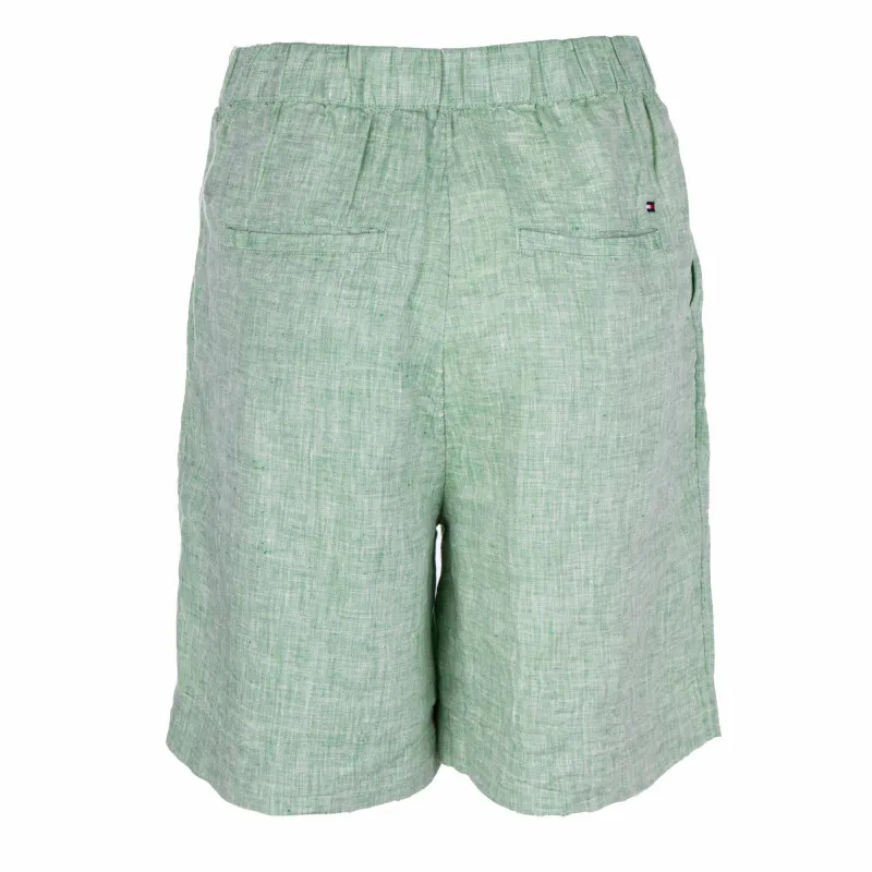 Short en lin mi long taille haute vert Femme TOMMY HILFIGER à prix 