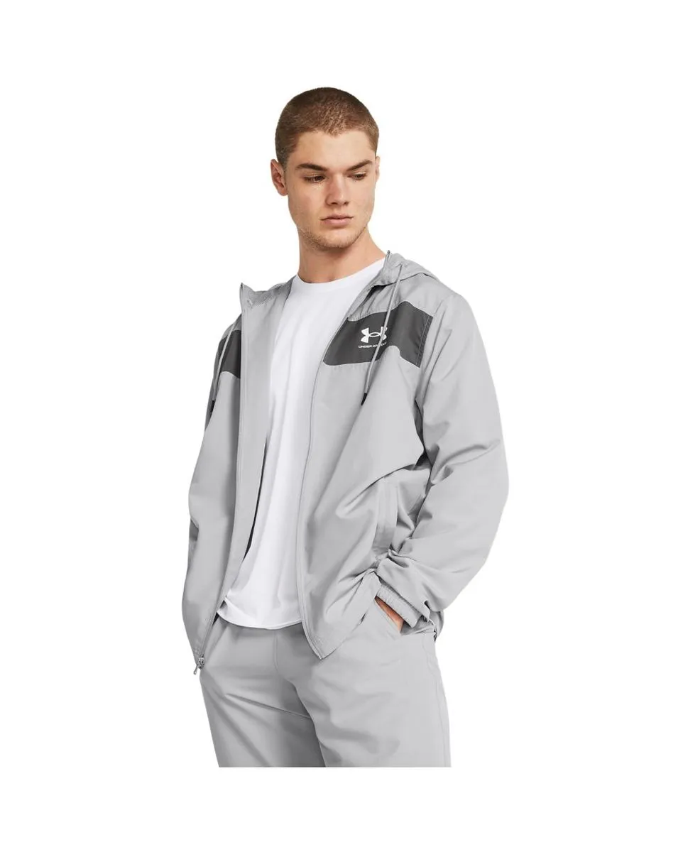 Sweat zippé à capuche Homme UA SPORTSTYLE WINDBREAKER Gris