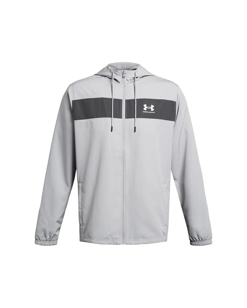 Sweat zippé à capuche Homme UA SPORTSTYLE WINDBREAKER Gris