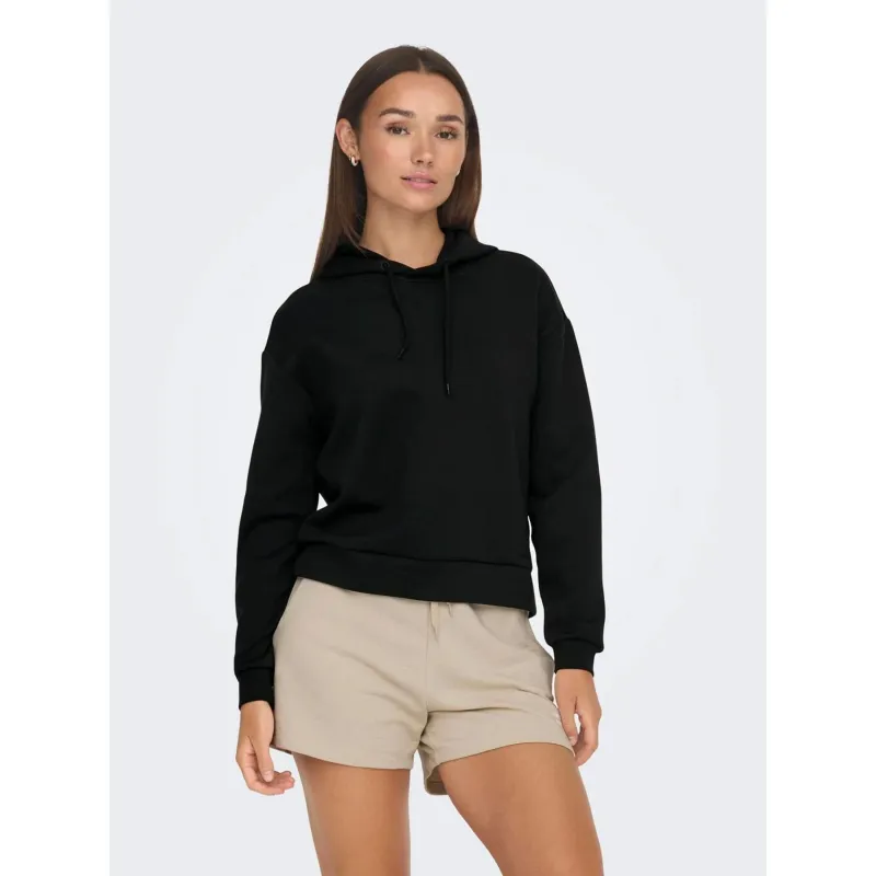 Sweat à capuche coeur noli noir femme - Only | wimod