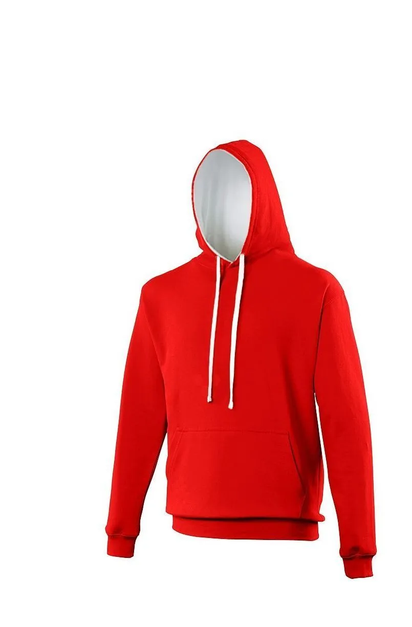 Sweat à capuche contrastée unisexe - JH003 - rouge et blanc 