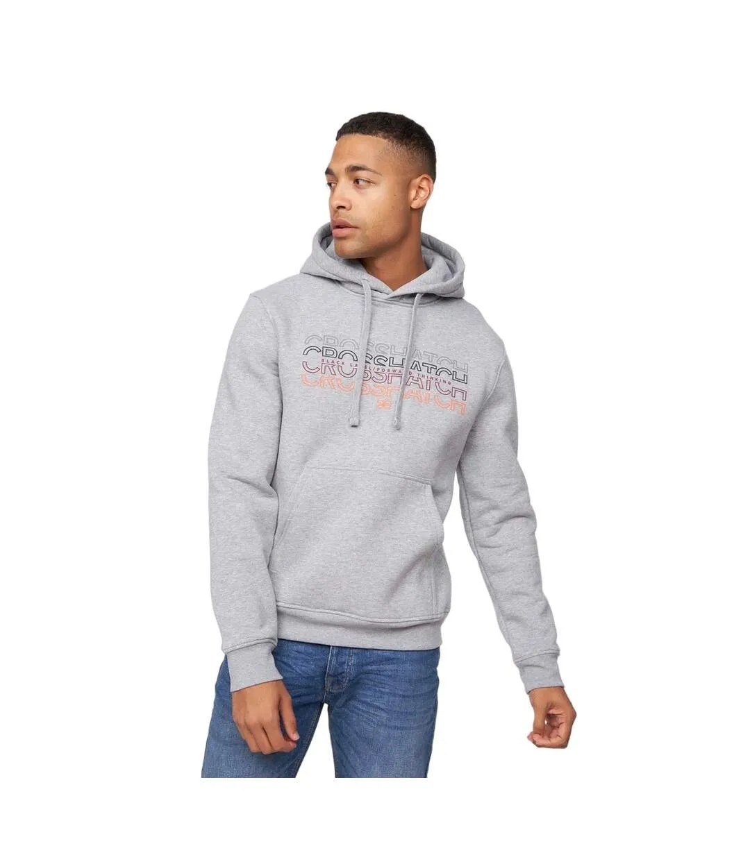 Sweat à capuche manfred homme gris chiné Crosshatch