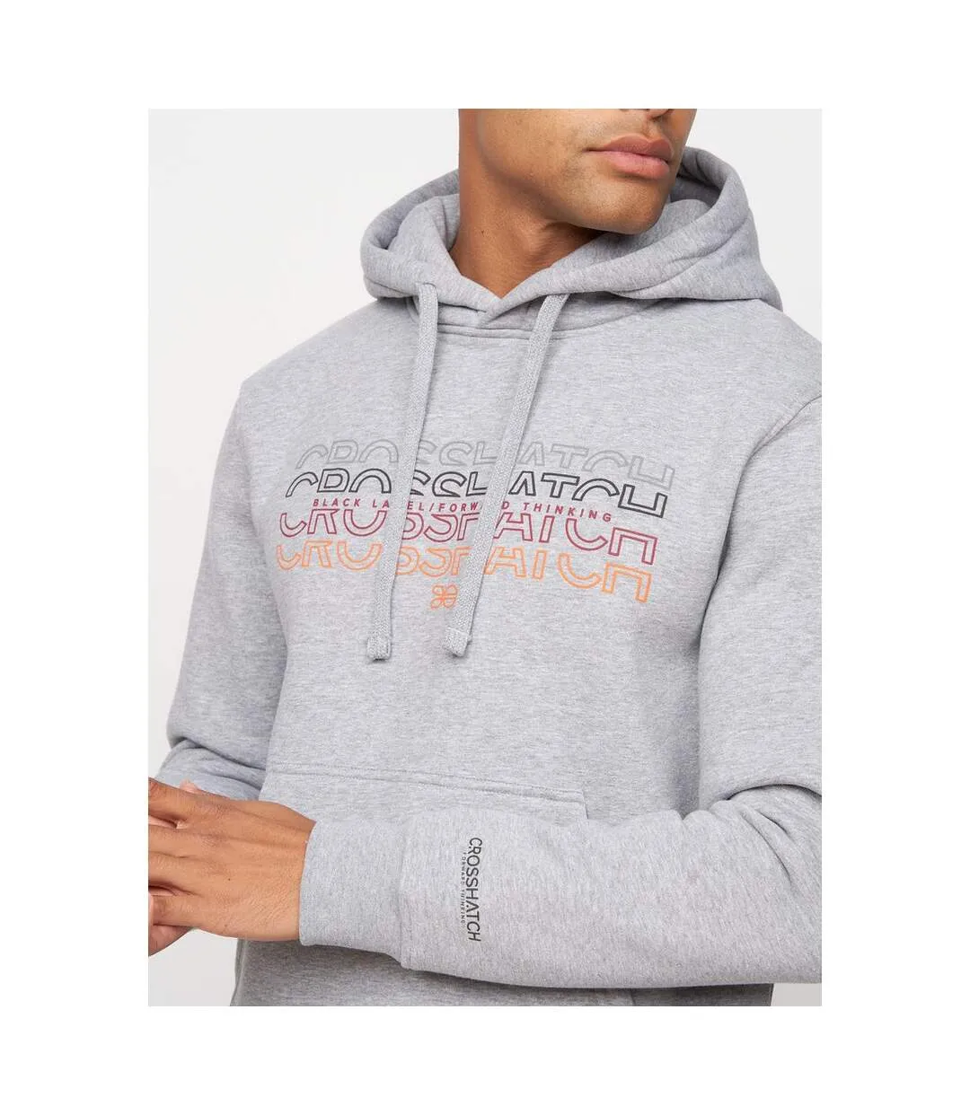 Sweat à capuche manfred homme gris chiné Crosshatch