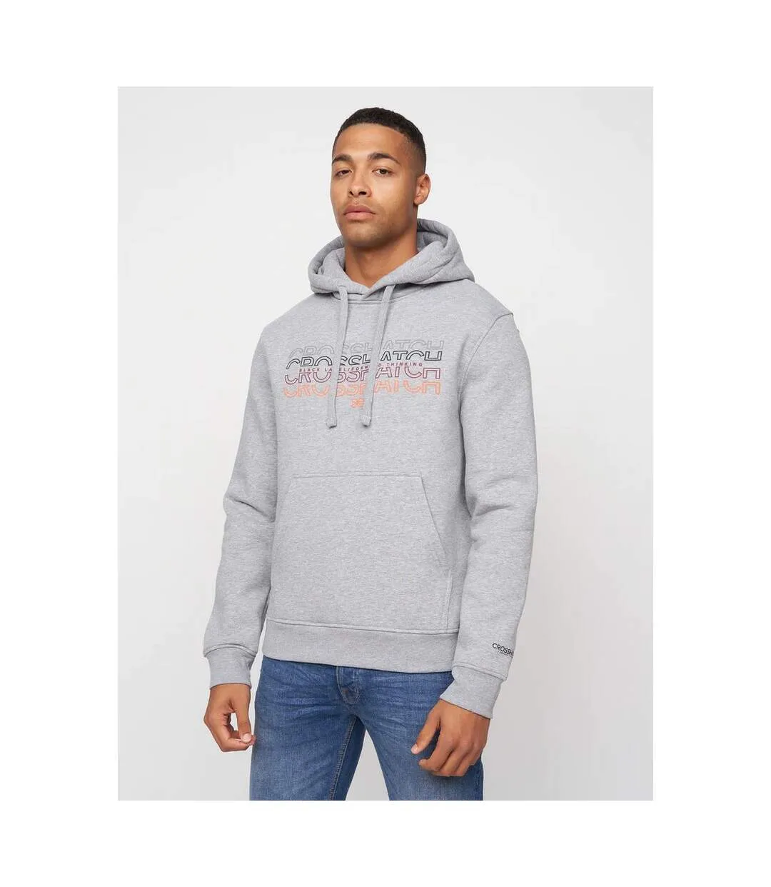 Sweat à capuche manfred homme gris chiné Crosshatch