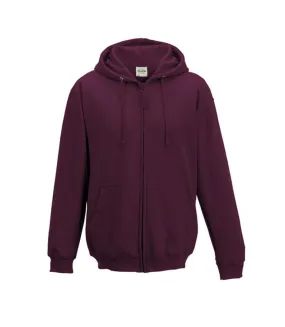 Sweatshirt à capuche et fermeture zippée homme bordeaux Awdis