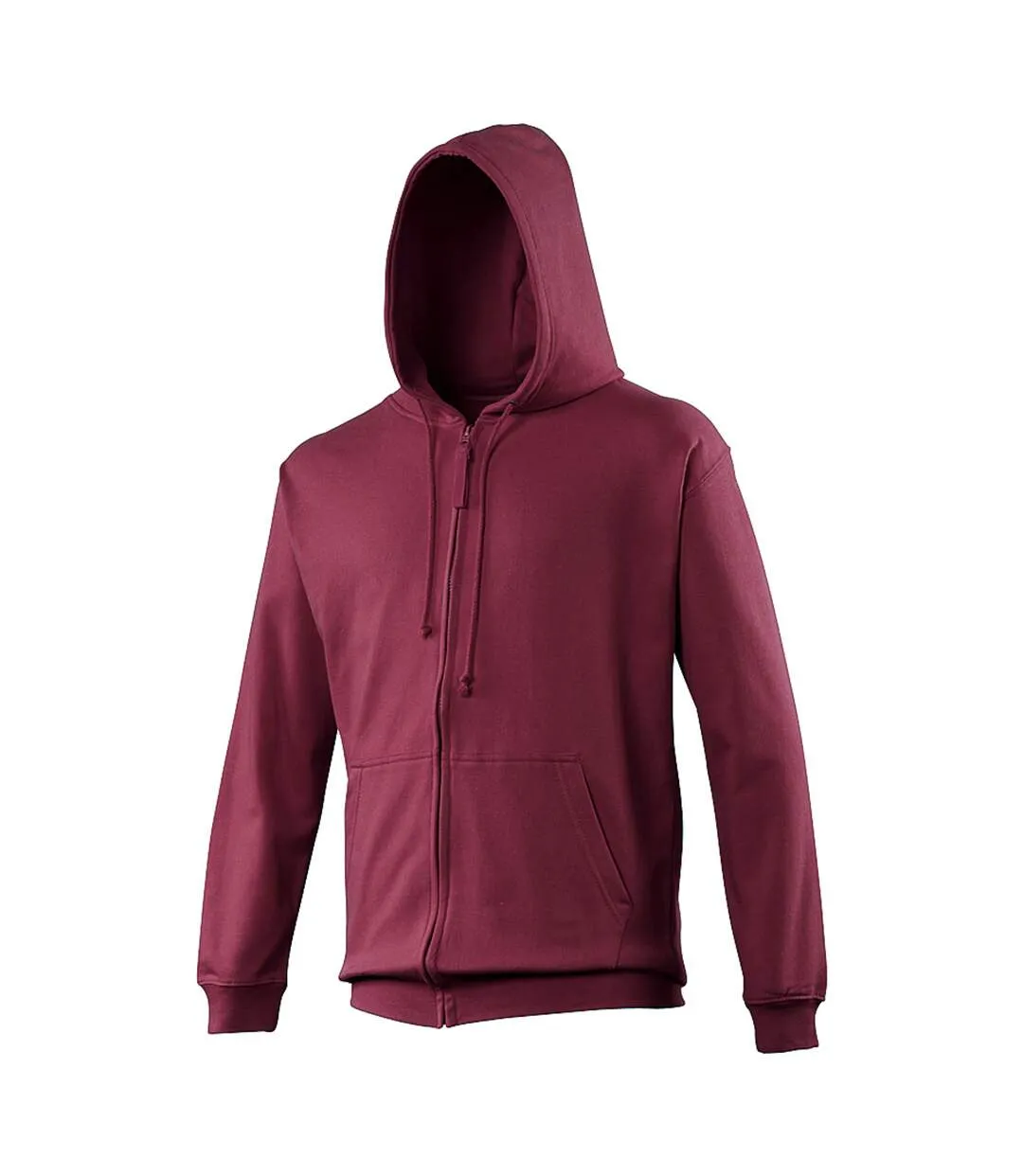 Sweatshirt à capuche et fermeture zippée homme bordeaux Awdis