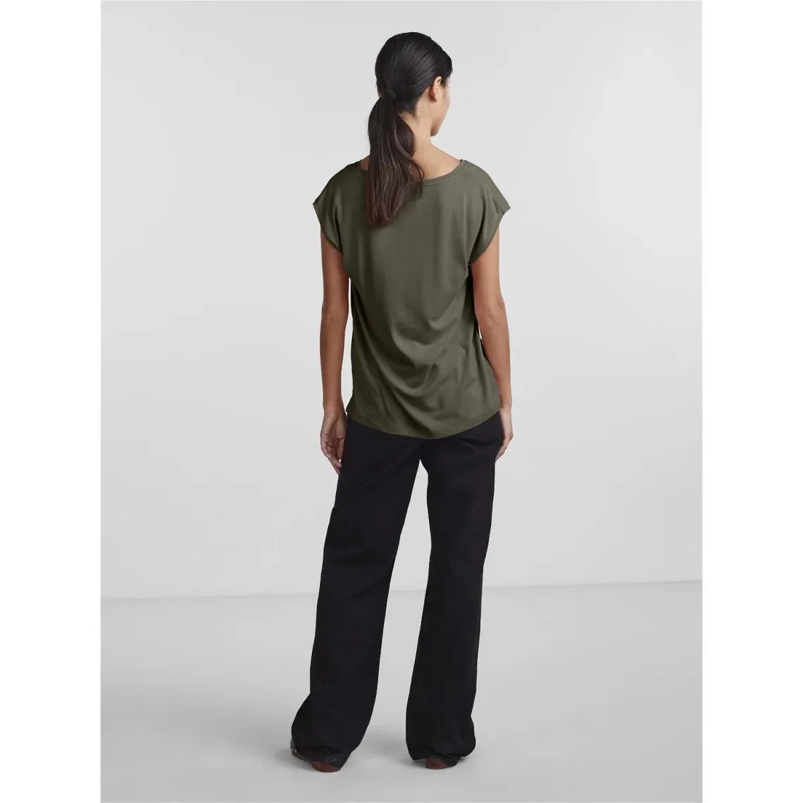 T-shirt comfort fit manches courtes vert en viscose Gwen | 3 Suisses