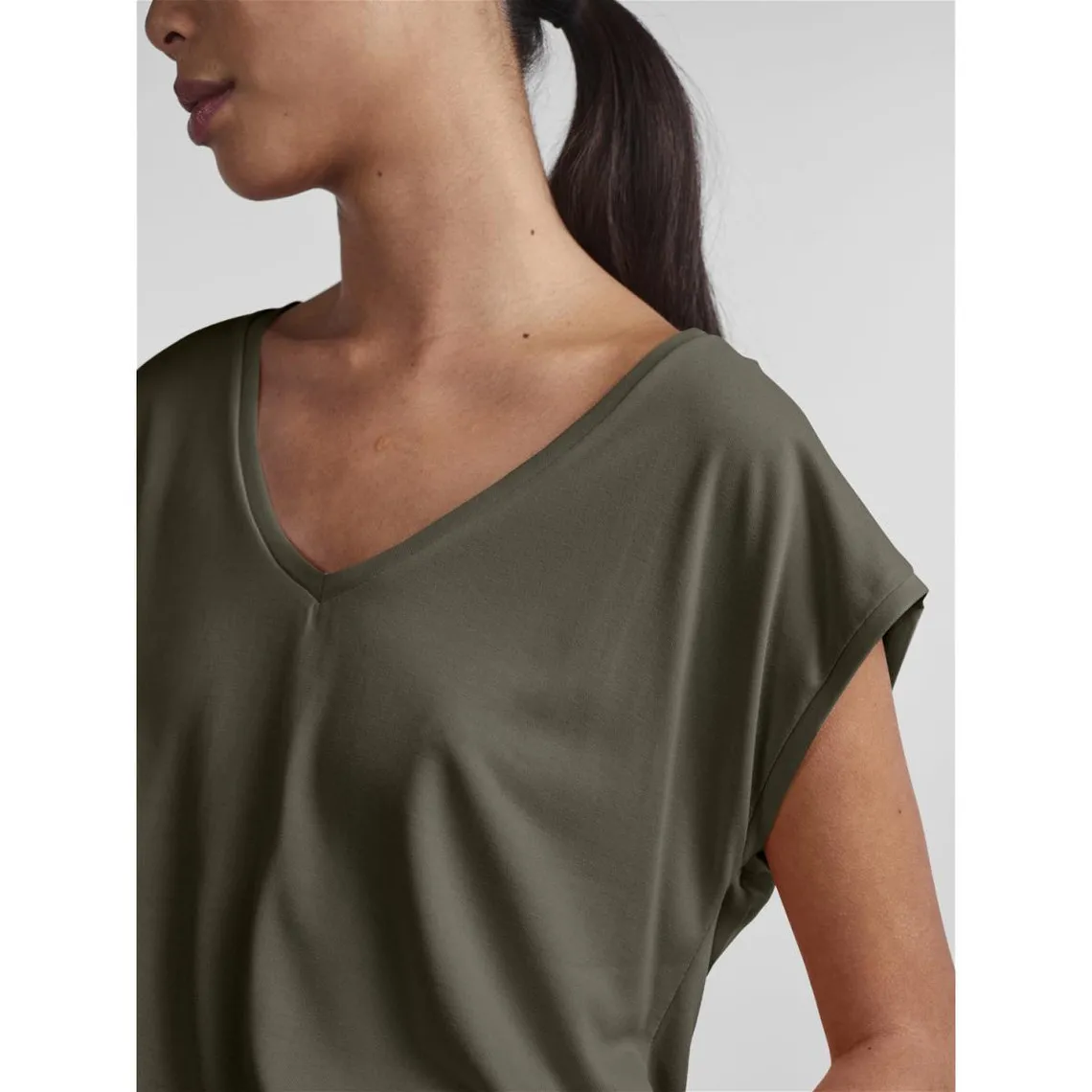 T-shirt comfort fit manches courtes vert en viscose Gwen | 3 Suisses