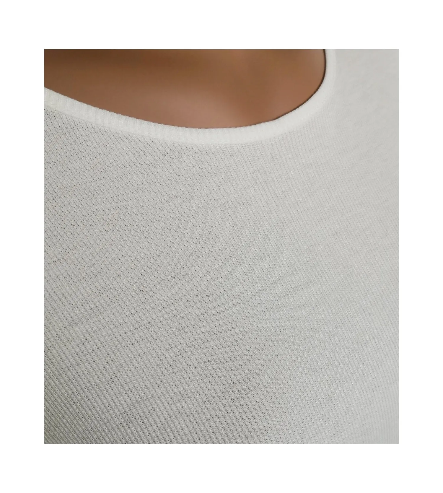 T-shirt en viscose côtelée 01 BLANC EGATEX SENORETTA | Lingerie Sipp