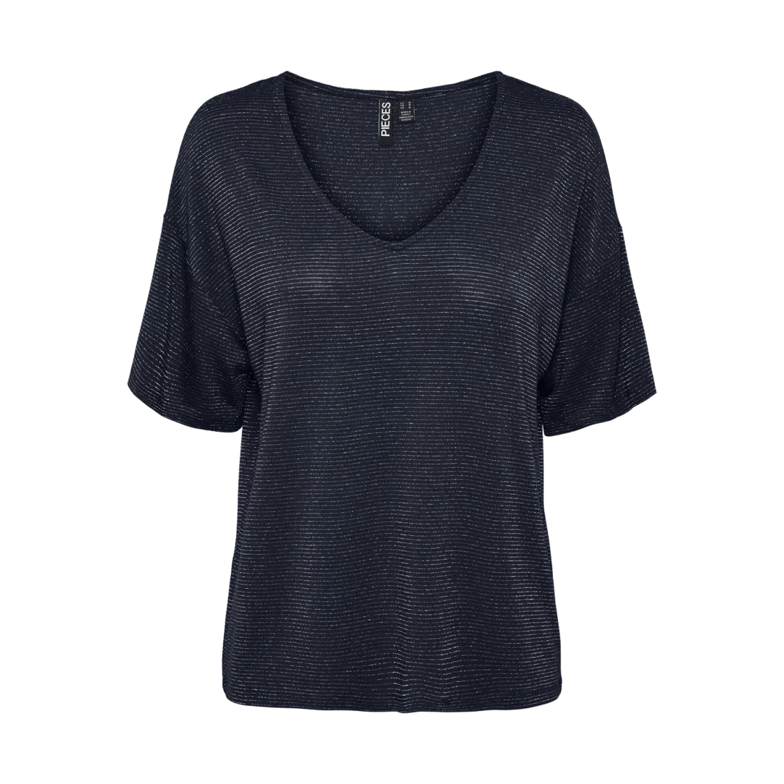 T-shirt loose fit manches courtes bleu en viscose Emma | 3 Suisses