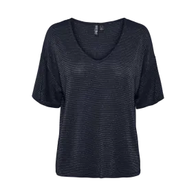 T-shirt loose fit manches courtes bleu en viscose Emma | 3 Suisses