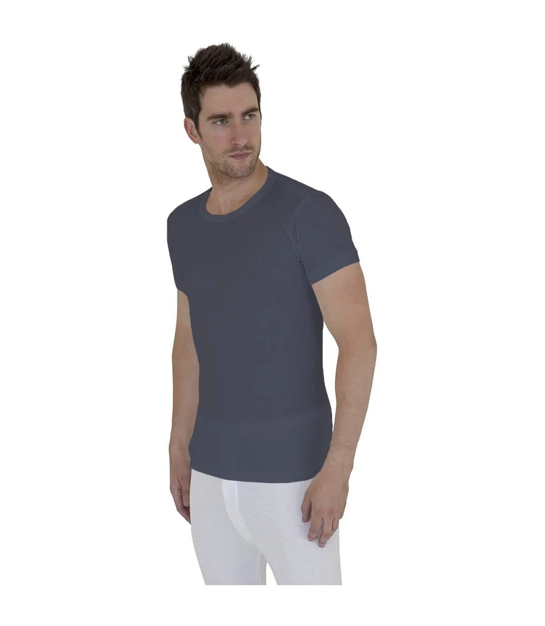 T-shirt thermique à manches courtes en viscose homme charbon Floso