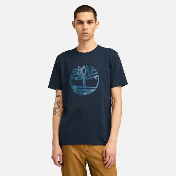 T-shirt à manches courtes et logo Northwood pour homme en bleu foncé