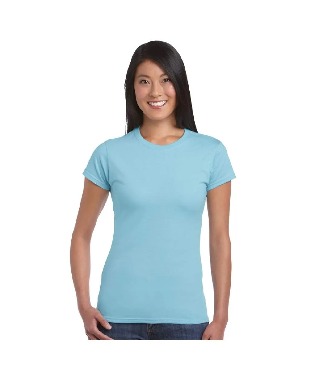 T-shirt à manches courtes femmes bleu ciel Gildan